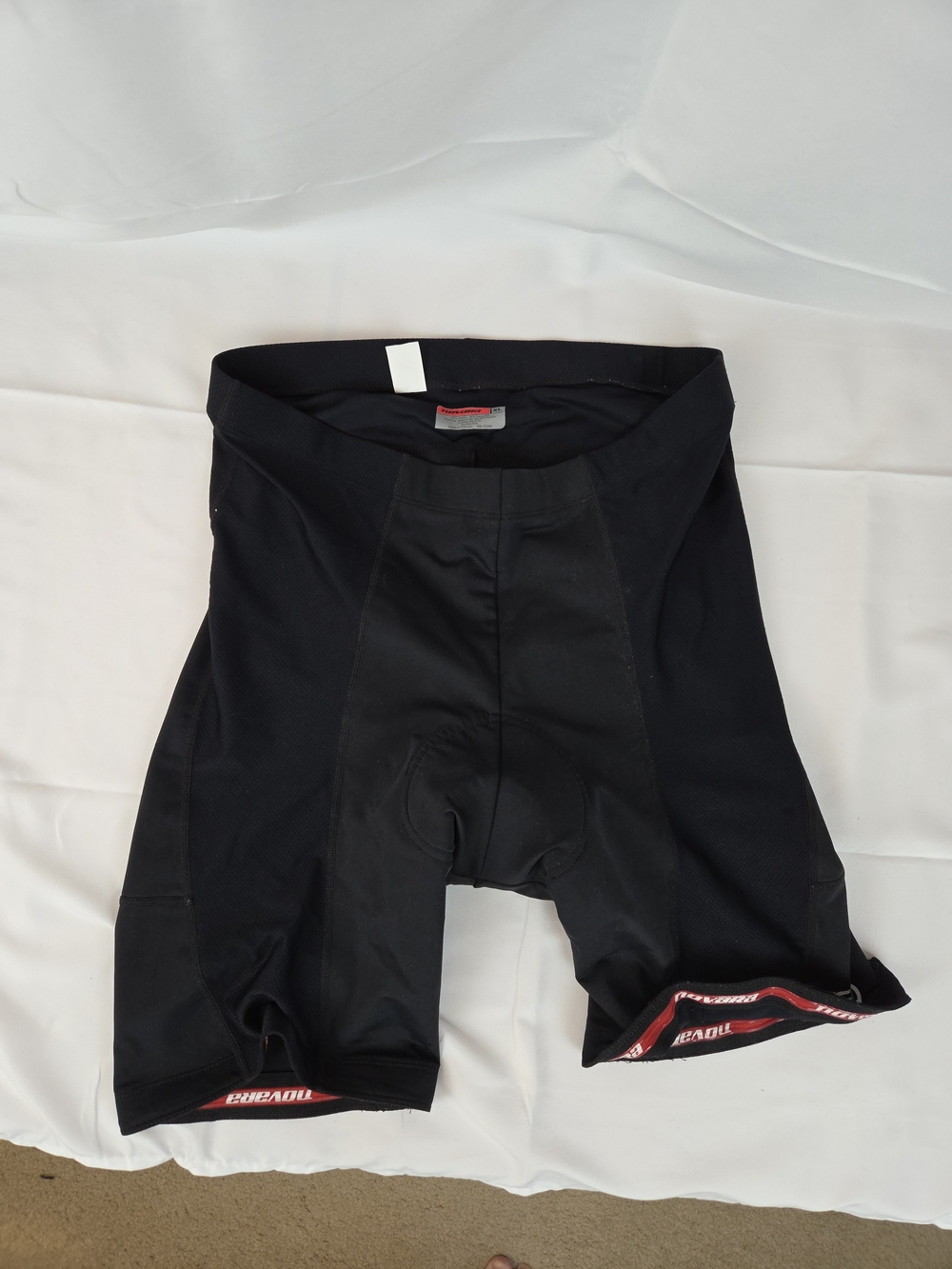 Black Cycling Shorts with Red Trim